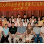 Photo of Hubert Schmitz and students at Fudan University, Shanghai 2006